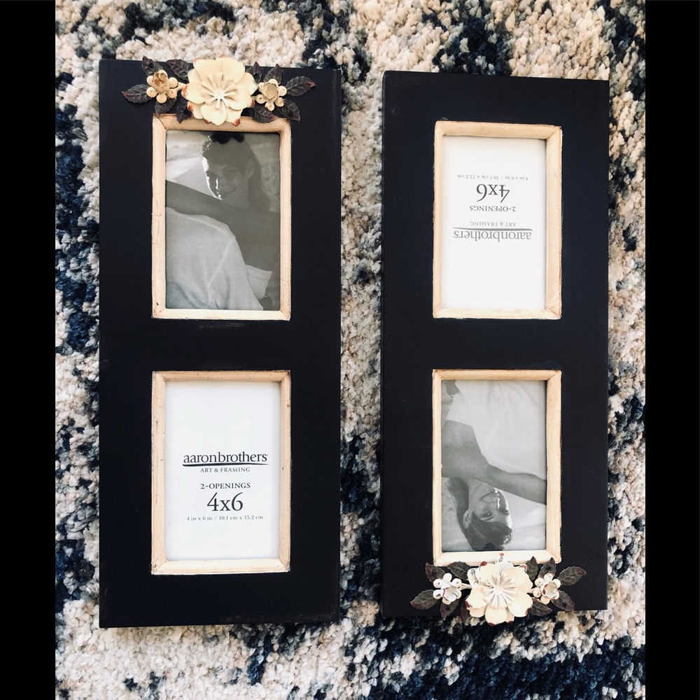 Picture Frames with distress styles, and pretty metal flower designs